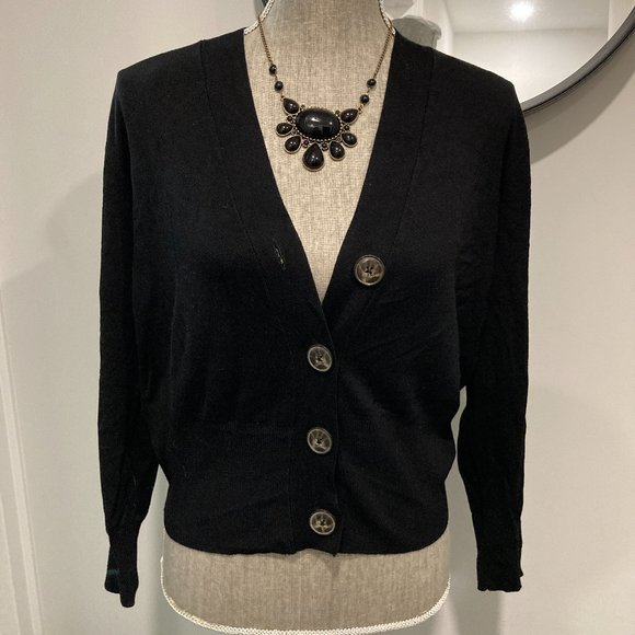 Zara Sweaters - 🔥🔥 ZARA Black Crop Cardigan Sz L